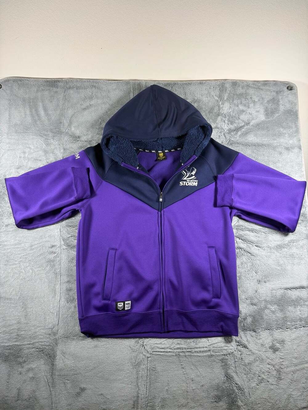 Melbourne Storm NRL Supporter Full-Zip Fleece Lined Hoodie